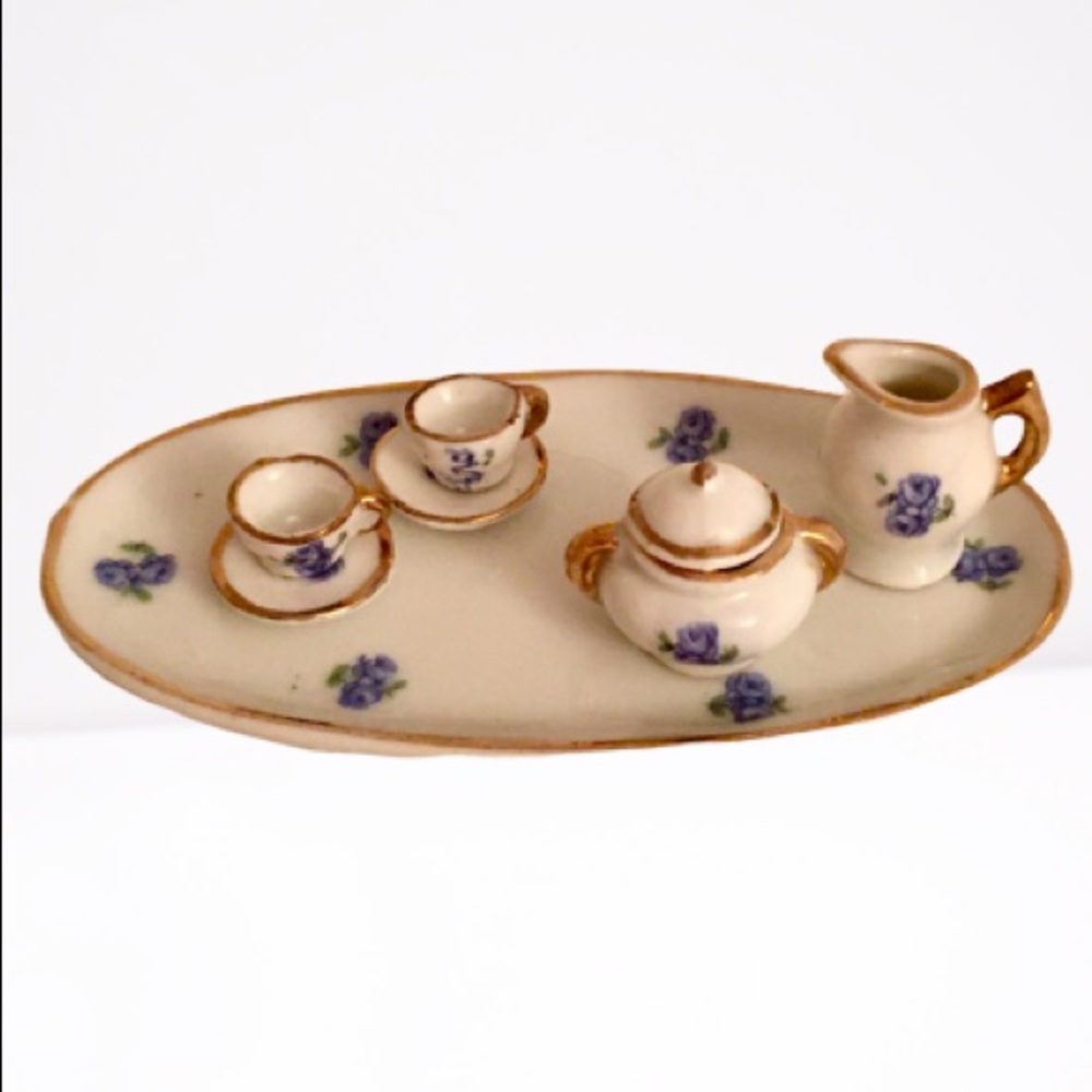 Vintage miniature French porcelain tea set